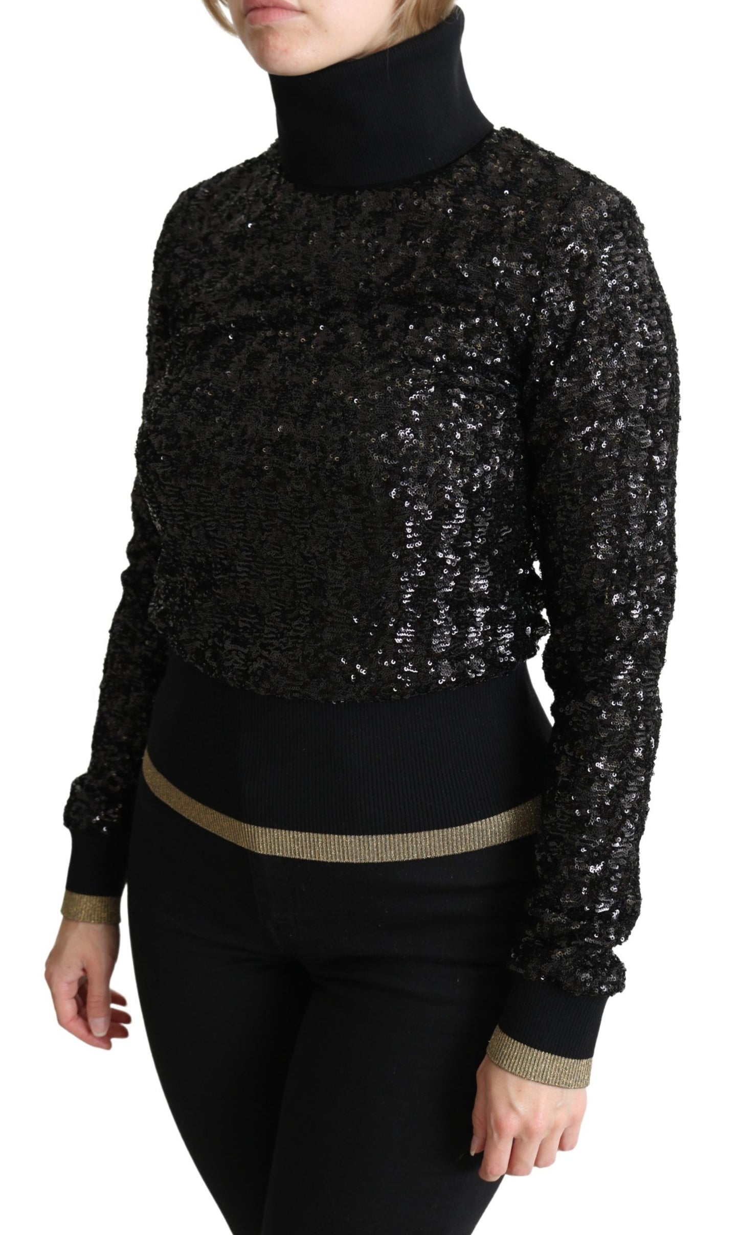 Dolce & Gabbana Elegant Sequined Turtleneck Sweater