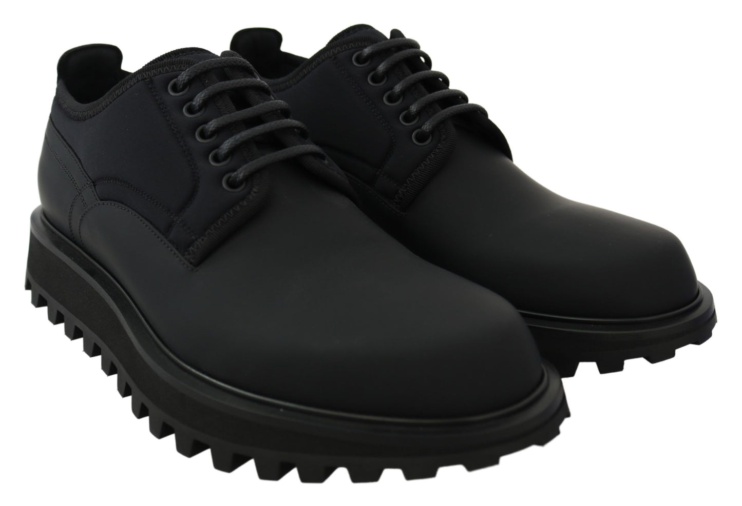 Dolce & Gabbana Elegant Black Calfskin Derby Shoes