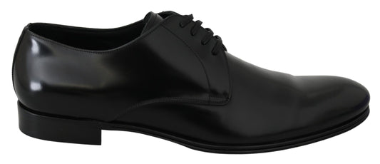 Dolce & Gabbana Elegant Black Leather Derby Shoes