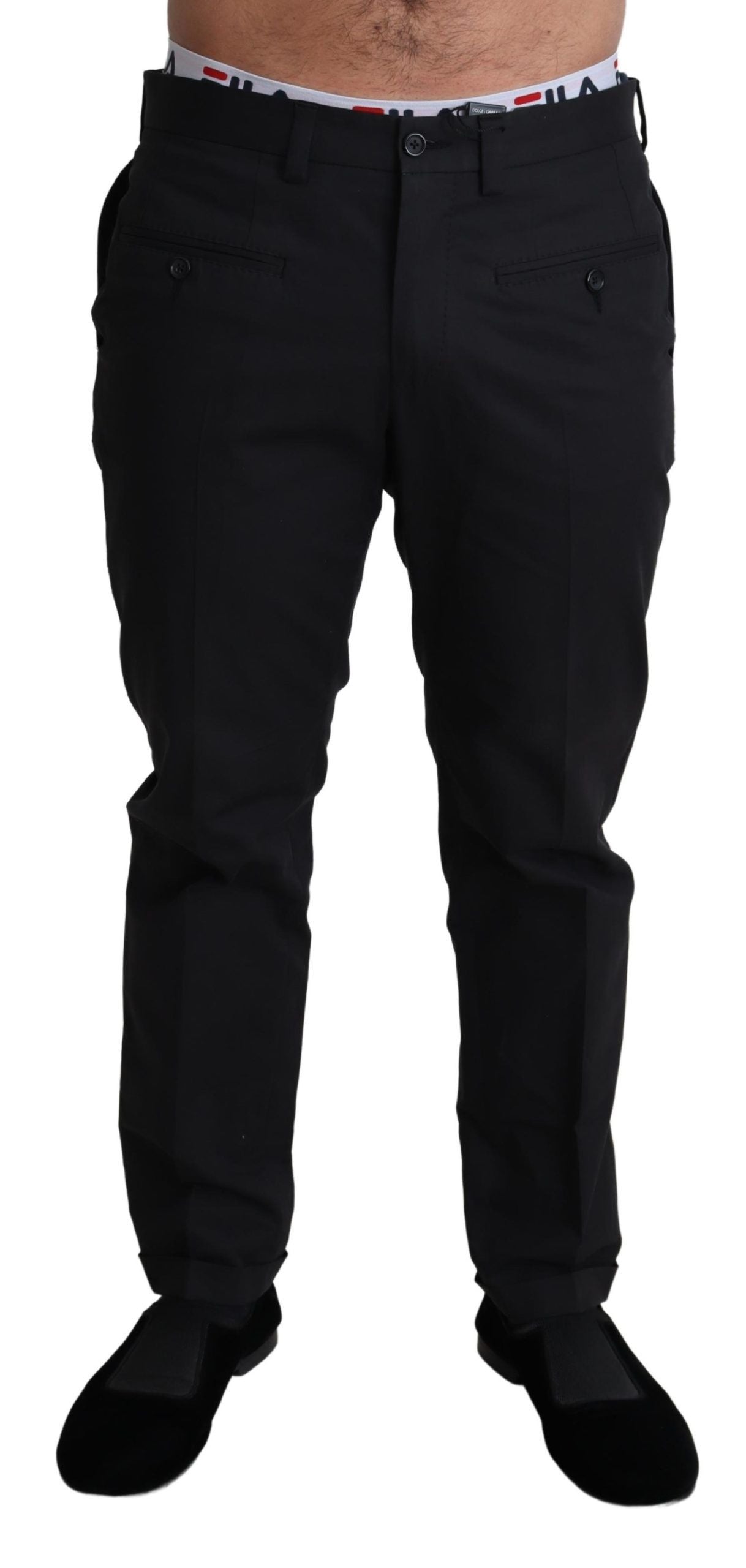 Dolce & Gabbana Elegant Black Stretch Cotton Trousers