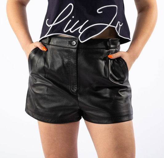 Dolce & Gabbana Black Lambskin Women Short