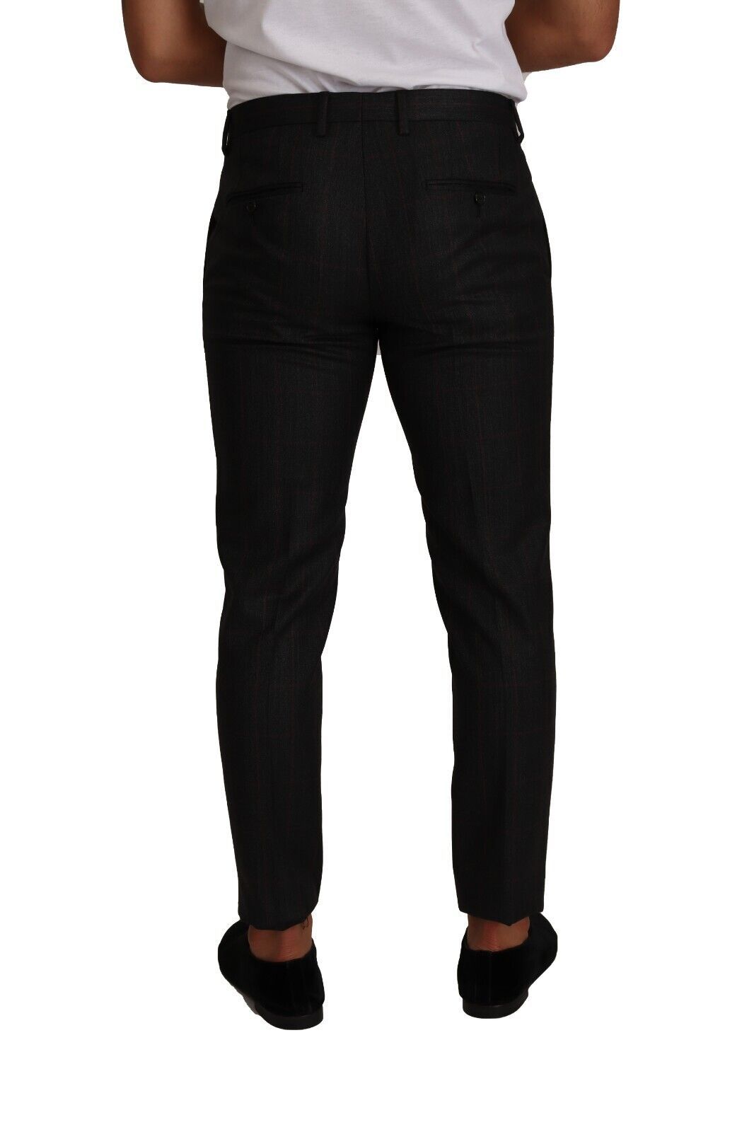 Dolce & Gabbana Elegant Gray Check Slim Fit Trousers