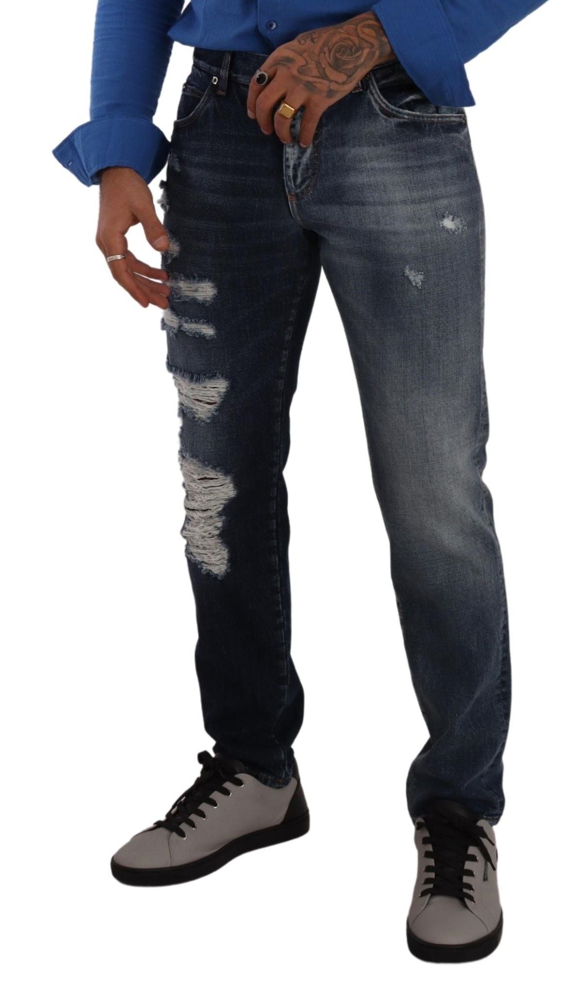 Dolce & Gabbana Chic Tattered Denim Jeans