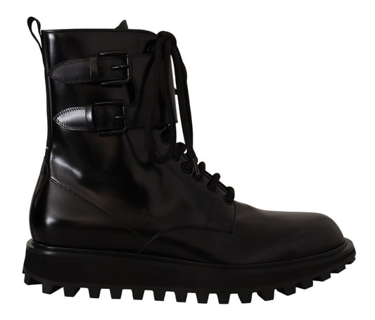 Dolce & Gabbana Elegant Black Leather Ankle Boots