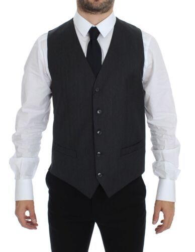 Dolce & Gabbana Elegant Gray Wool Formal Vest