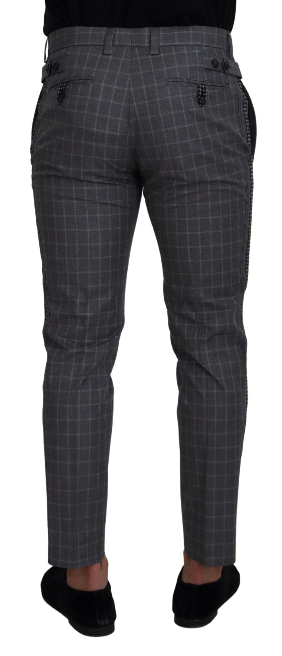 Dolce & Gabbana Elegant Checkered Cotton Pants for Men