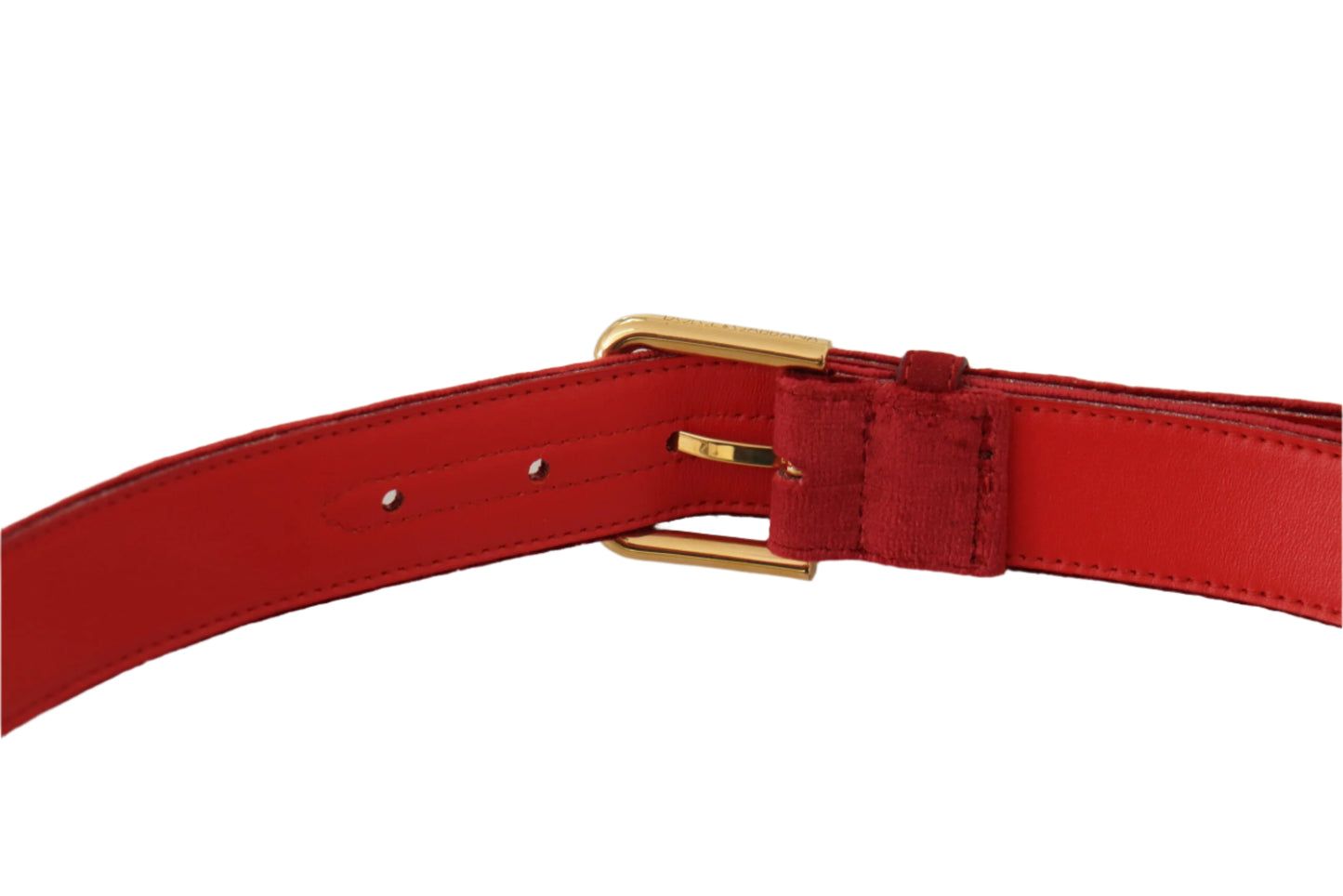 Dolce & Gabbana Elegant Red Suede Designer Belt