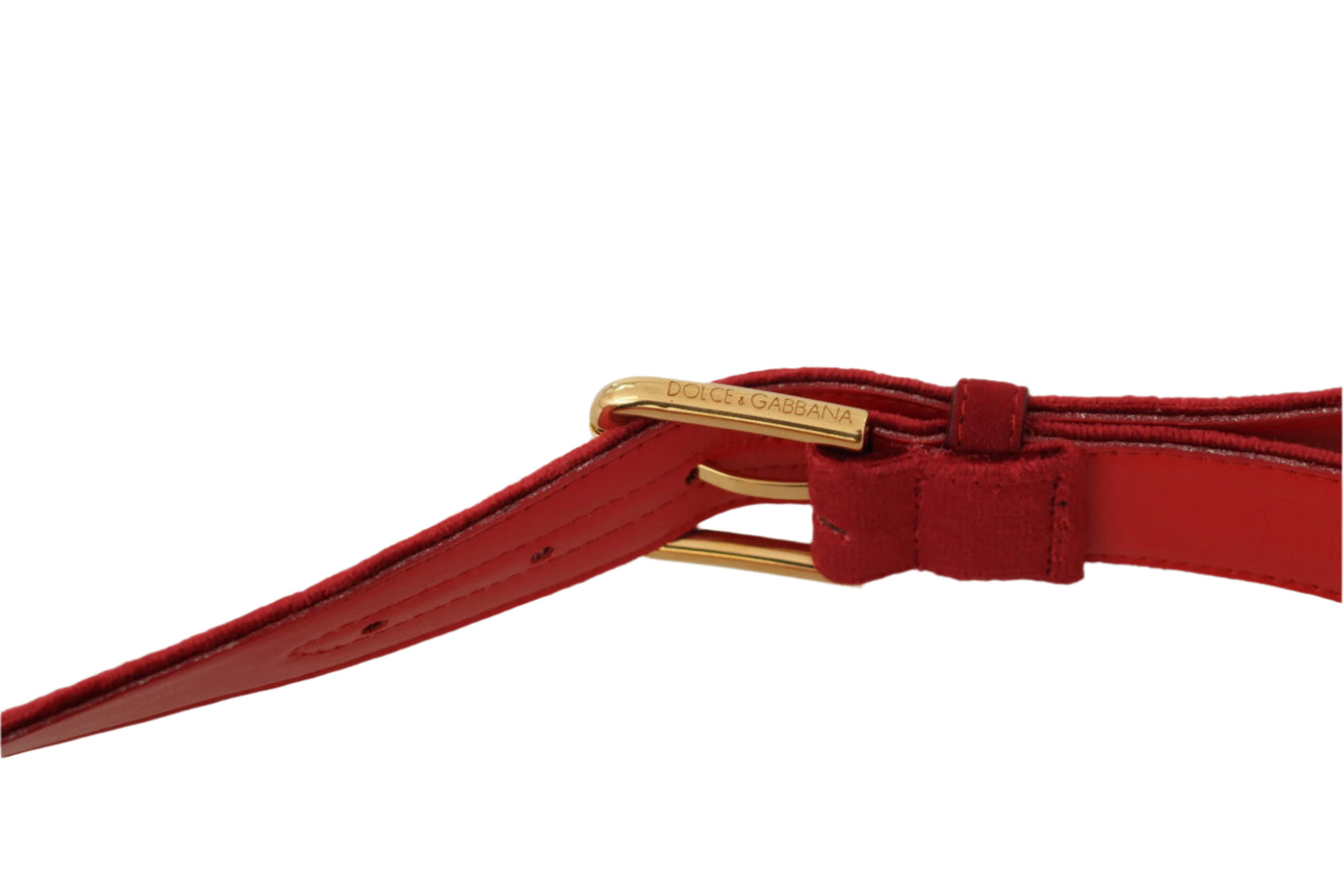 Dolce & Gabbana Elegant Red Suede Designer Belt