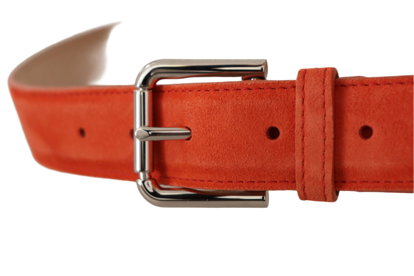 Dolce & Gabbana Elegant Suede Leather Belt in Vibrant Orange