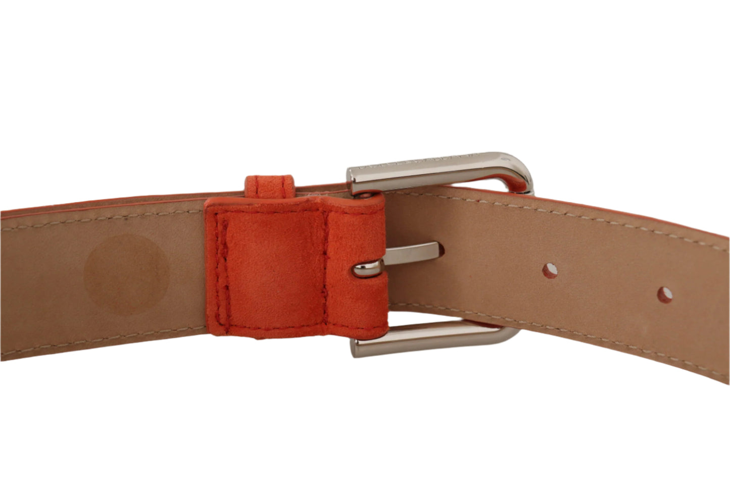 Dolce & Gabbana Elegant Suede Leather Belt in Vibrant Orange