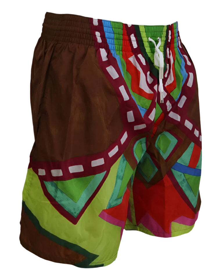 Dsquared² Multicolor Print Swim Shorts Boxer Style