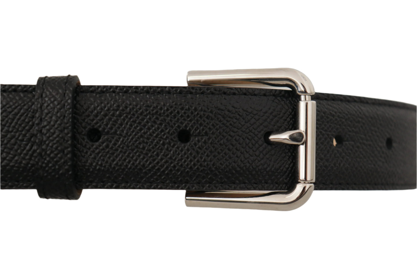 Dolce & Gabbana Sleek Black Authentic Leather Belt