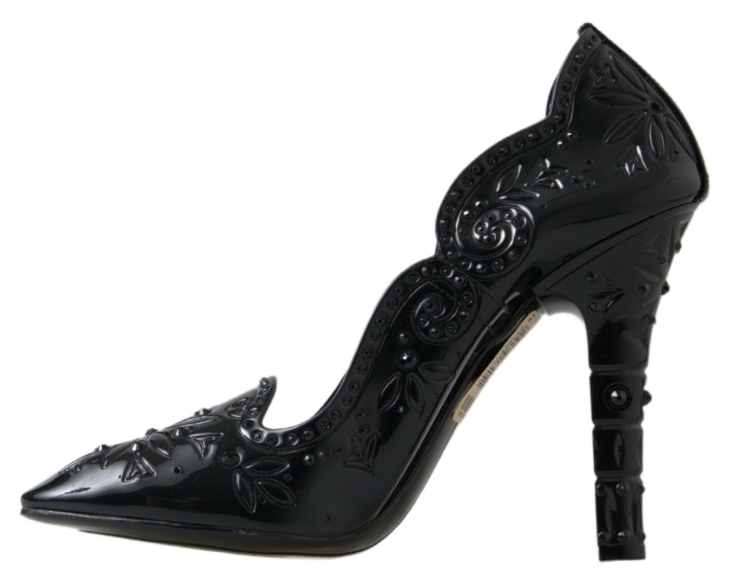 Dolce & Gabbana Elegant Black Crystal Cinderella Pumps