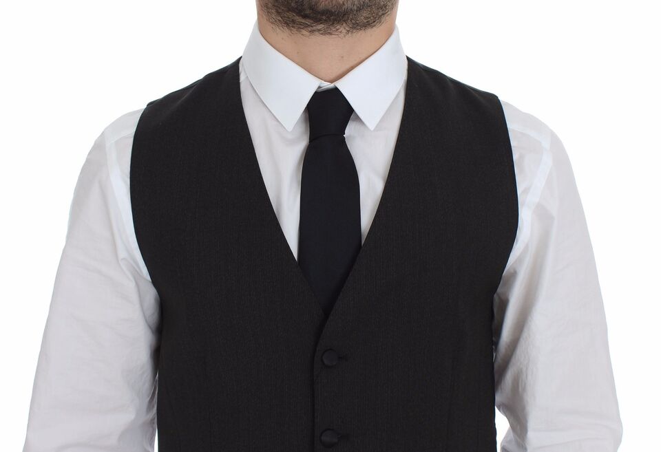 Dolce & Gabbana Classic Gray Wool Blend Dress Vest