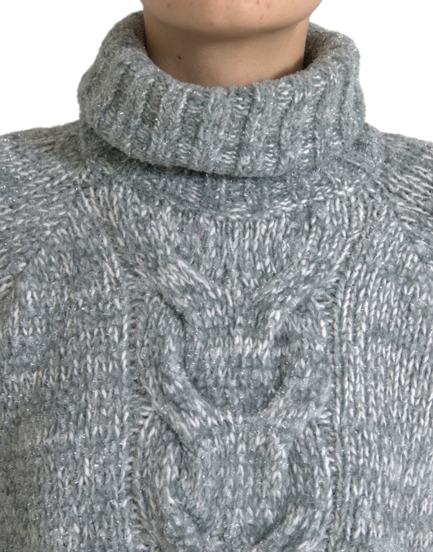 Dolce & Gabbana Elegant Gray Cashmere Blend Turtleneck Pullover