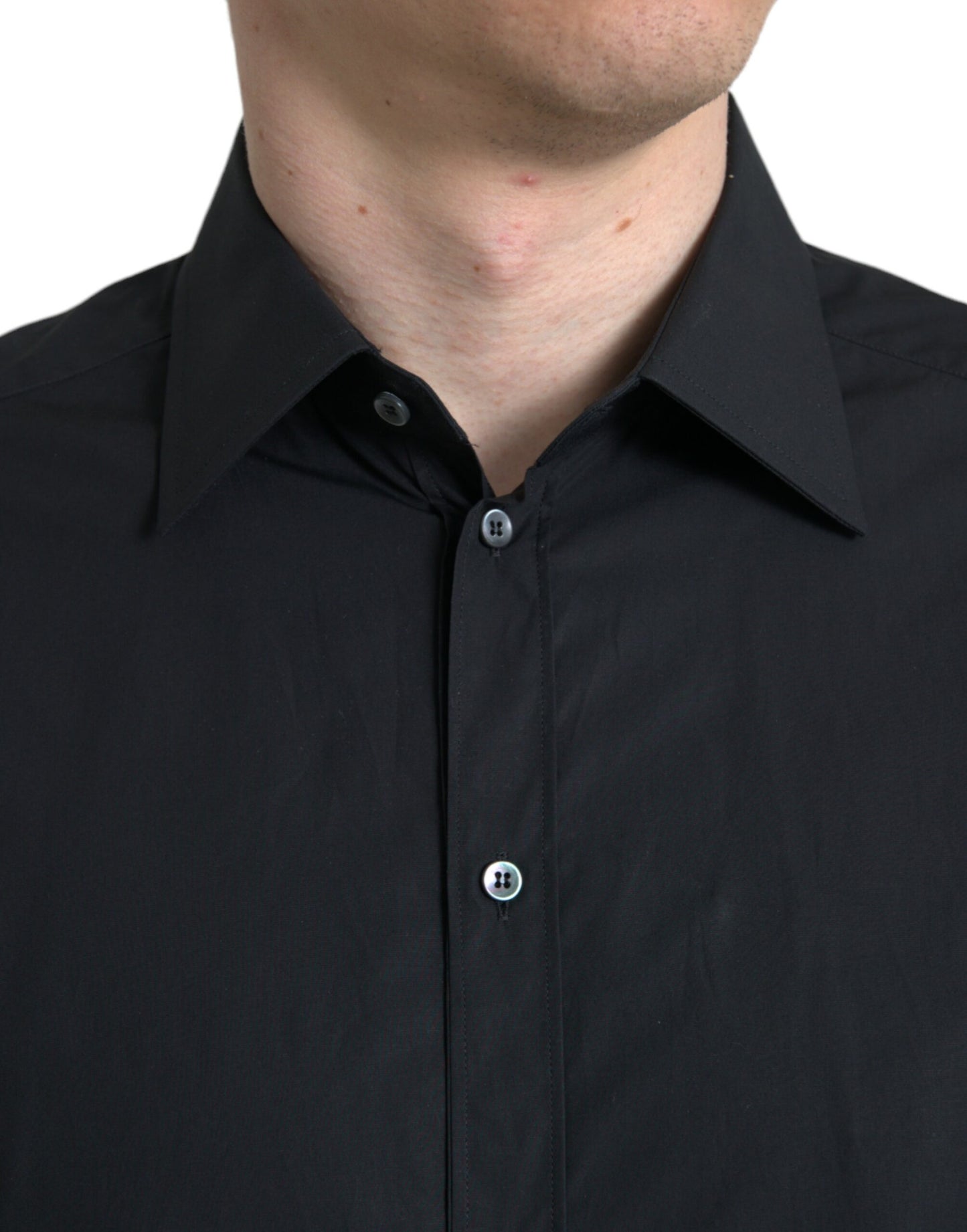 Dolce & Gabbana Sleek Black Slim Fit Italian Dress Shirt