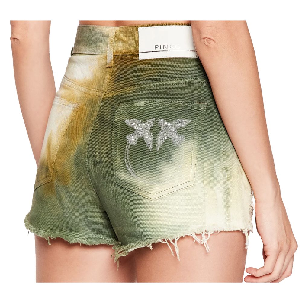 PINKO Green Cotton Women Shorts