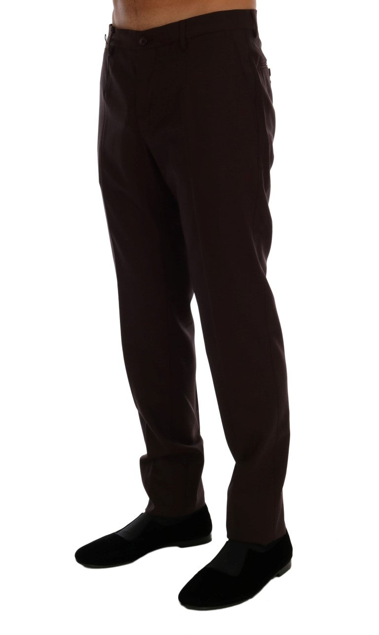 Dolce & Gabbana Elegant Slim Fit Formal Trousers in Purple