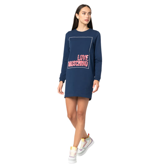 Love Moschino Blue Cotton Women Dress