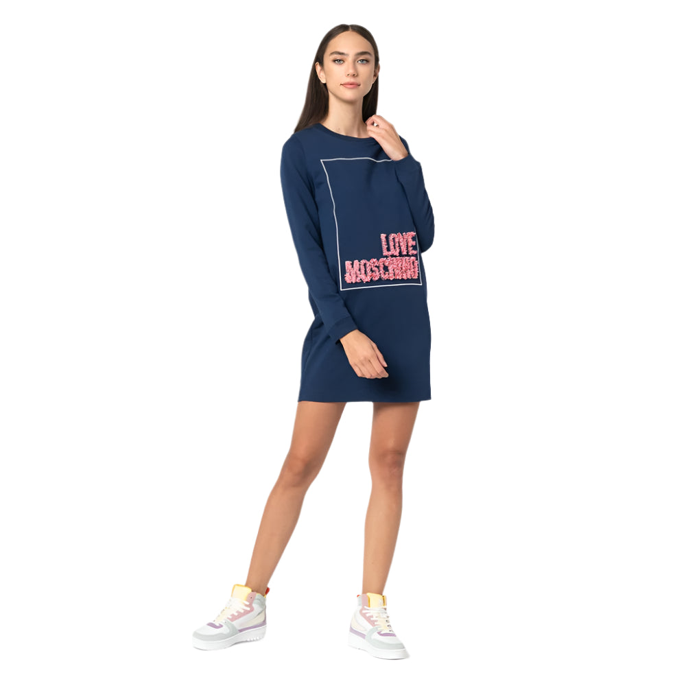 Love Moschino Blue Cotton Women Dress