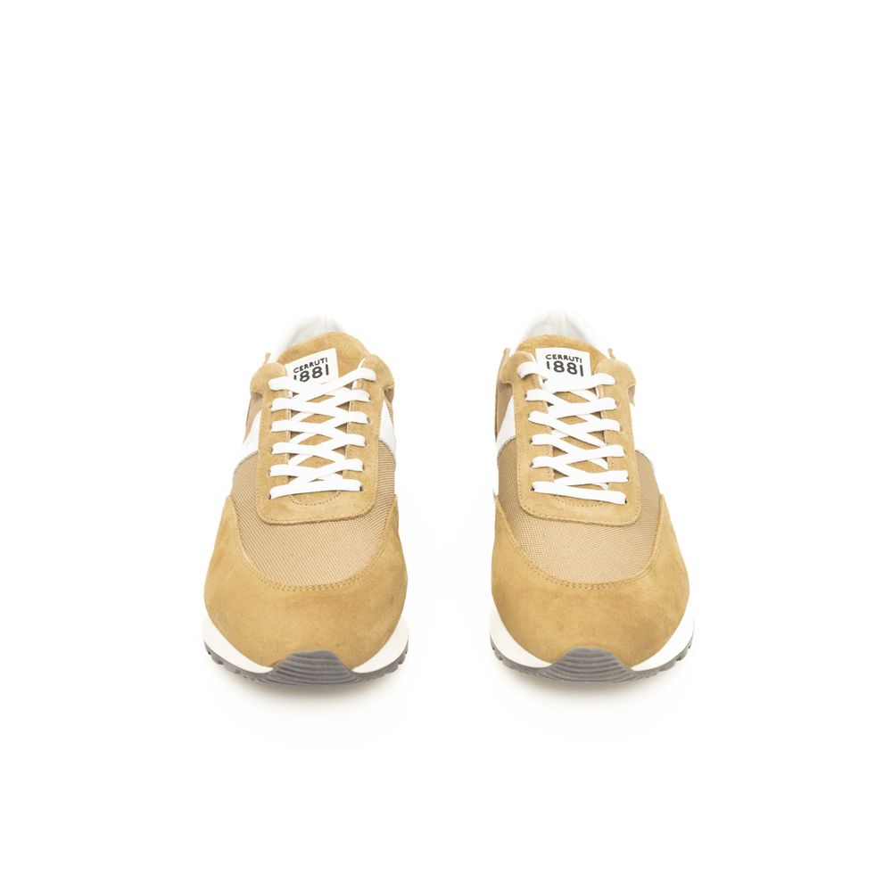 Cerruti 1881 Beige Leather Men Sneaker