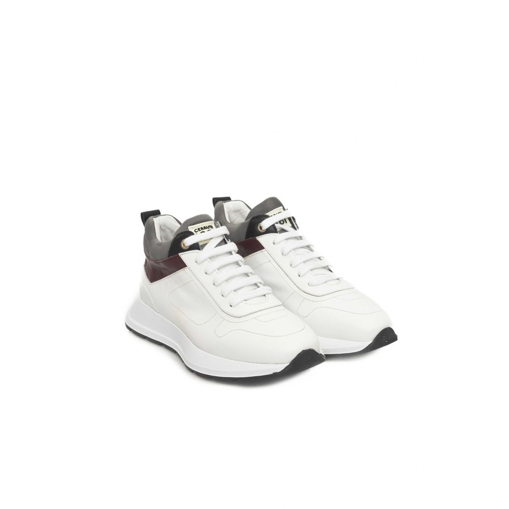 Cerruti 1881 White Leather Women Sneaker