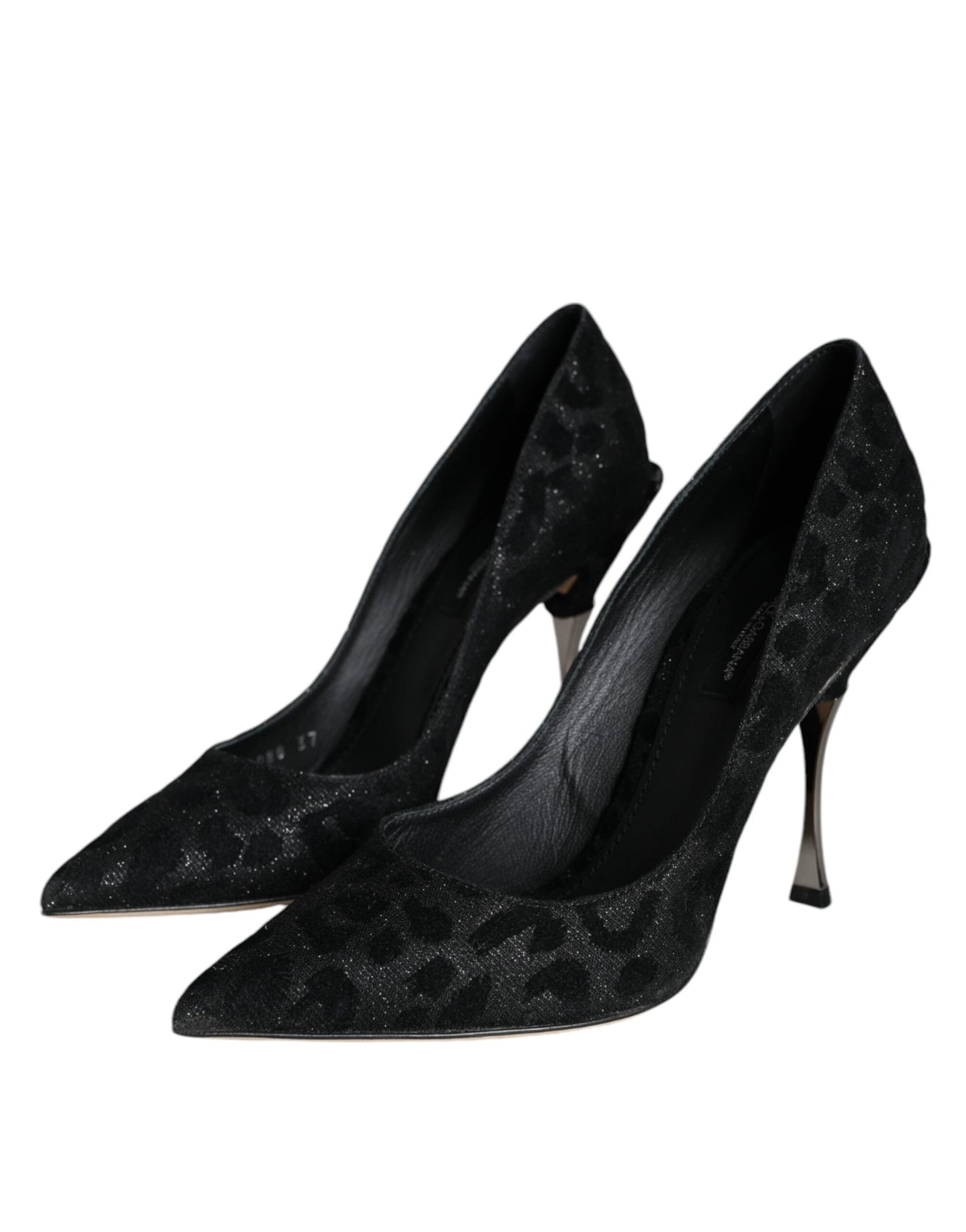 Dolce & Gabbana Black Leopard Lurex High Heels Pumps Shoes