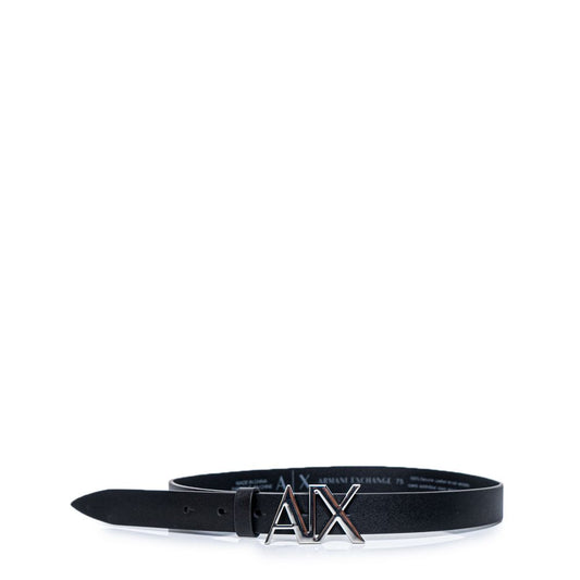 Armani Exchange Black Leather Belt