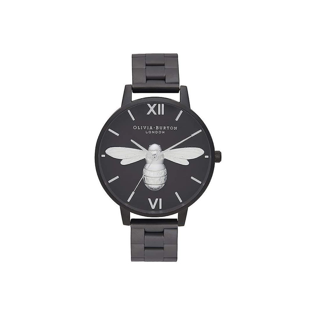 Olivia Burton Black Steel Watch