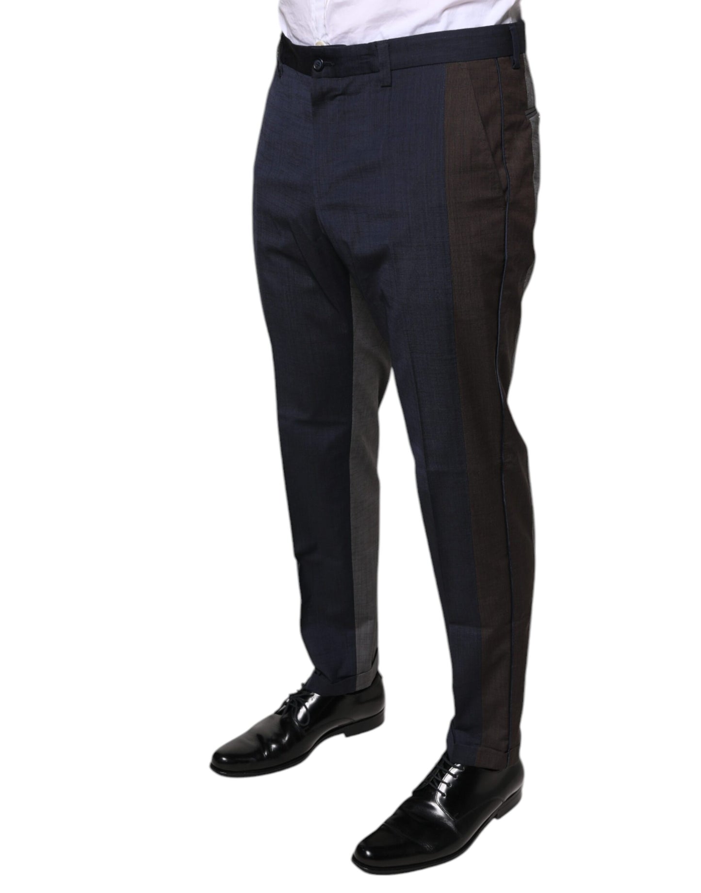 Dolce & Gabbana Black Cotton Wool Formal Dress Pants