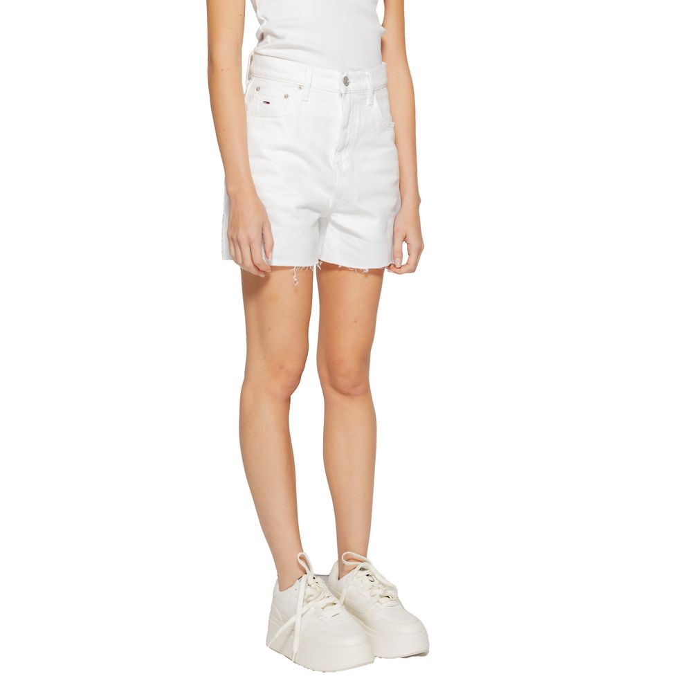 Tommy Hilfiger Jeans White Cotton Rigenerato Short