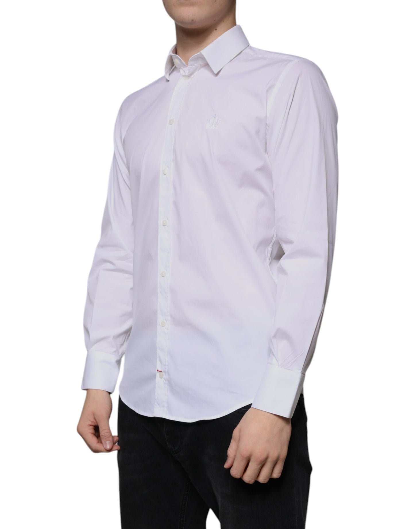 Dolce & Gabbana White Cotton Blend Men MARTINI Dress Shirt