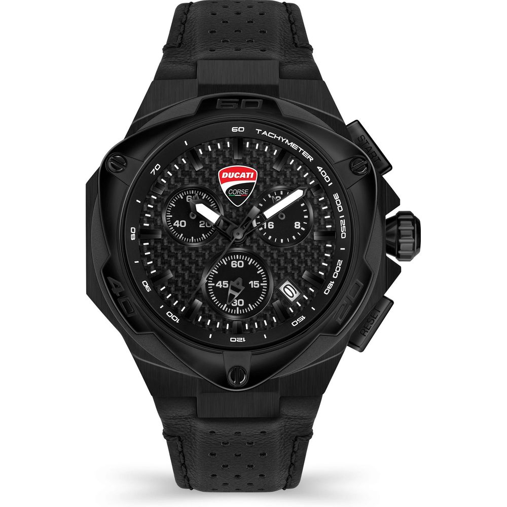 Ducati Black Leather Watch