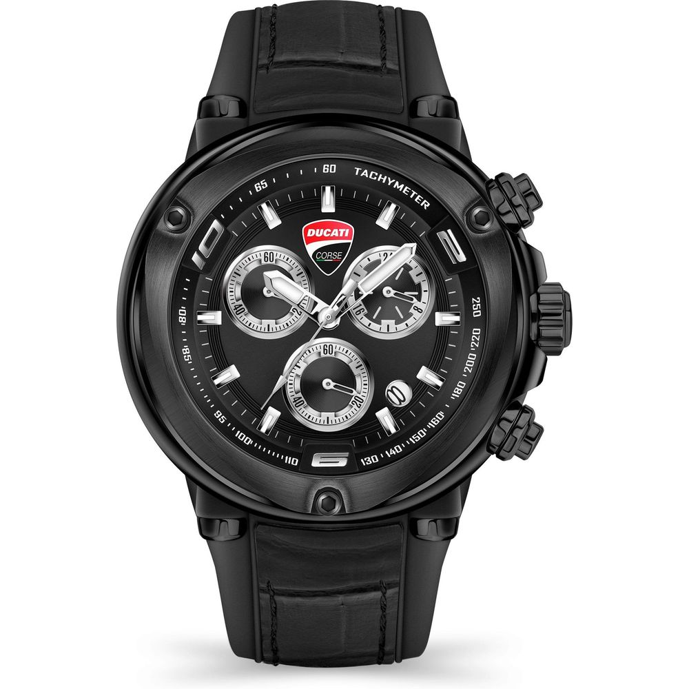 Ducati Black Leather Watch