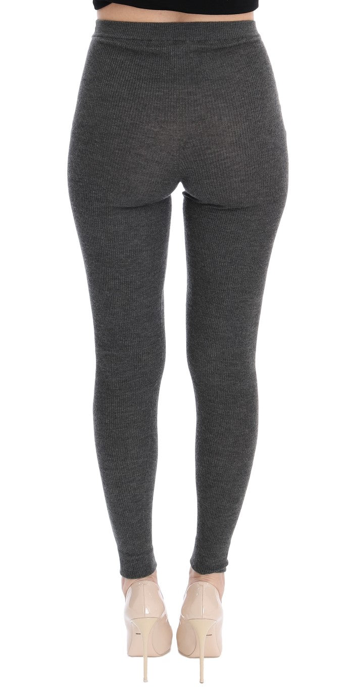 Dolce & Gabbana Chic Gray High Waist Cashmere Tights Pants