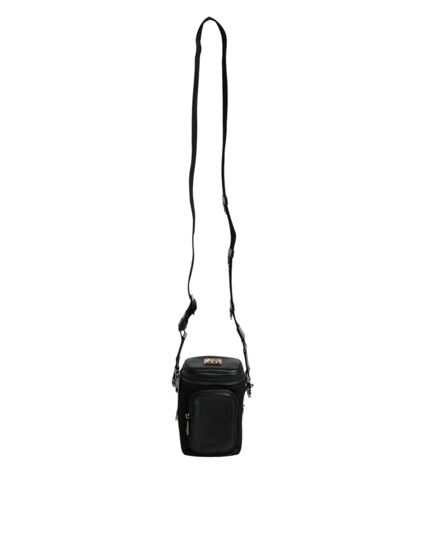 Dolce & Gabbana Black Leather Logo Purse Crossbody Camera Bag