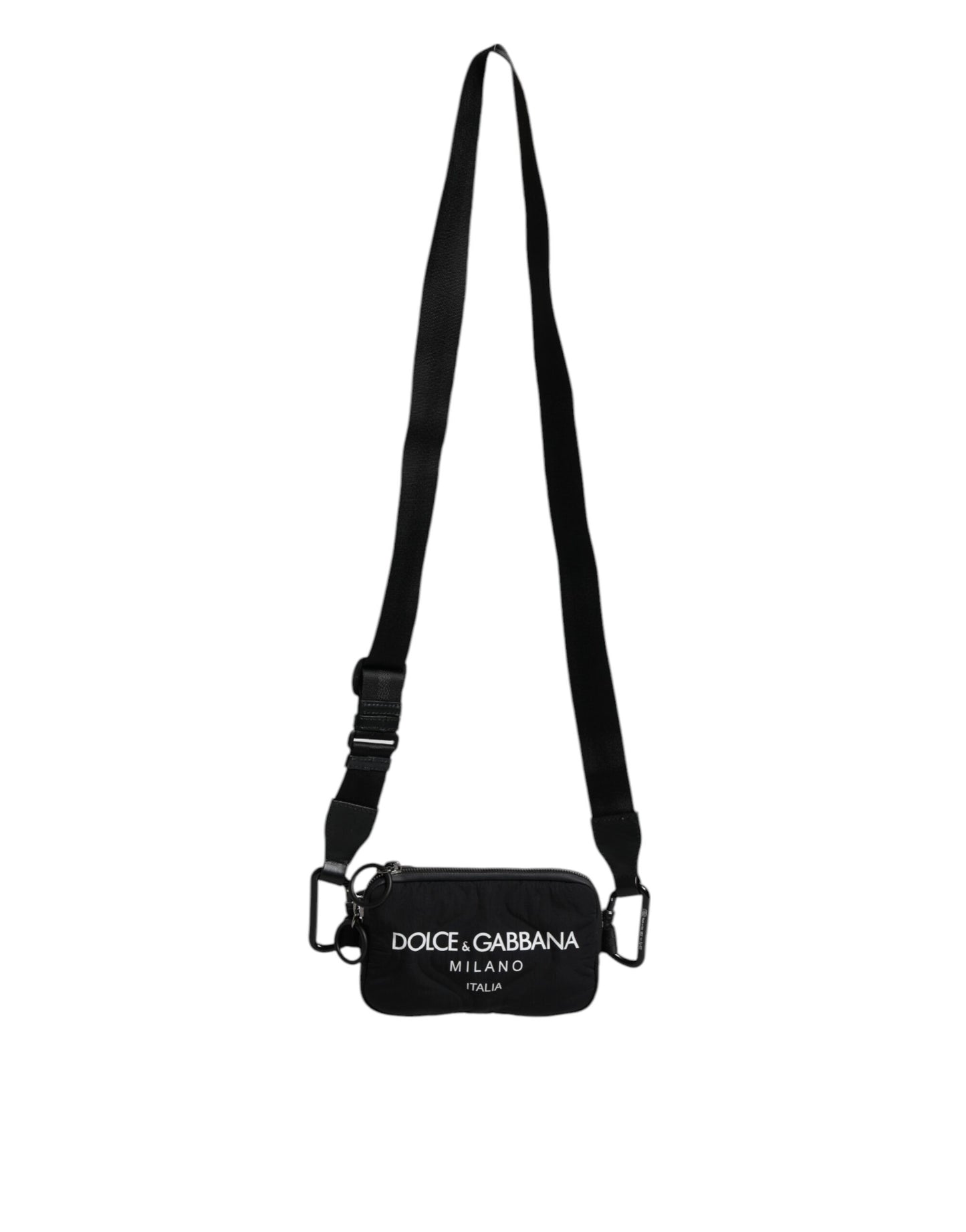 Dolce & Gabbana Black Nylon Logo Purse Crossbody Sling Bag