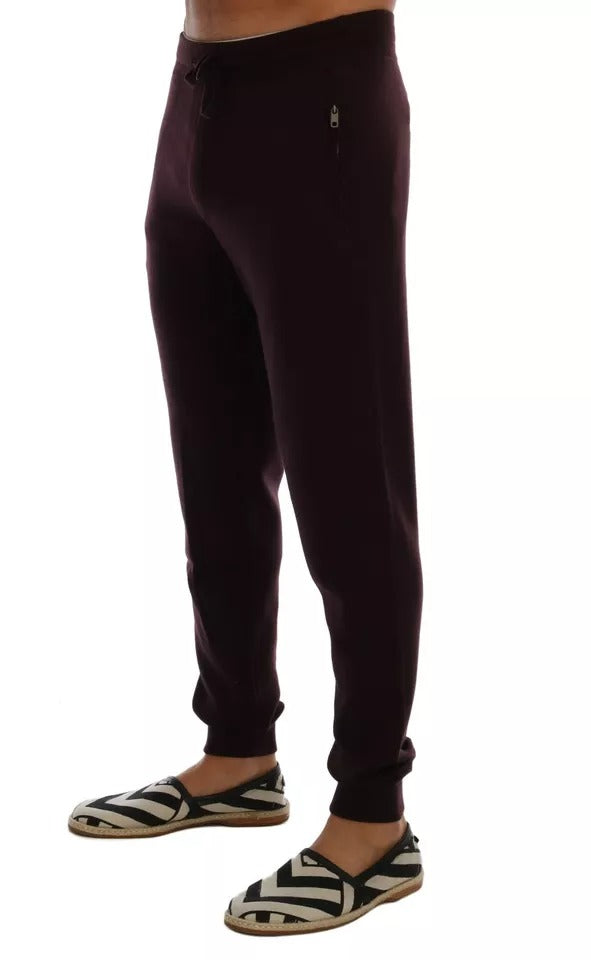 Dolce & Gabbana Purple Cashmere Gym Training Sport Pants