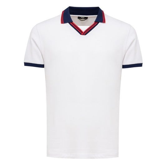 Fendi White Cotton Polo Shirt