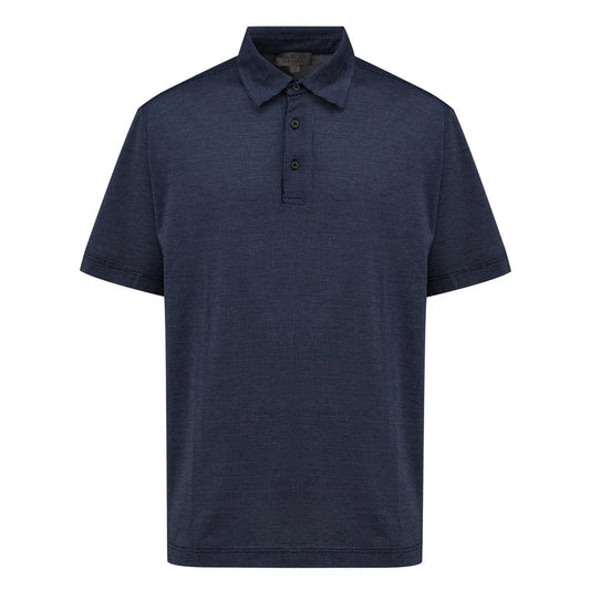 Canali Blue Cotton Polo Shirt