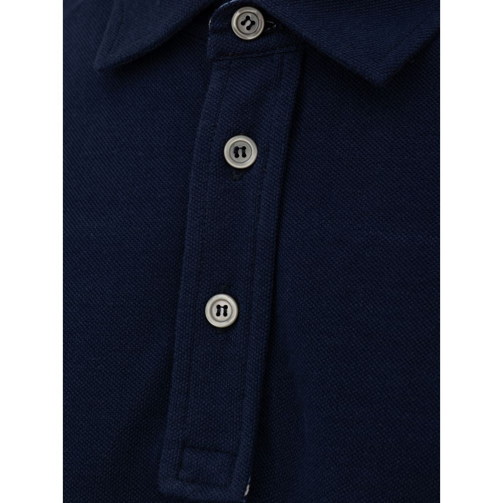 Canali Blue Cotton Polo Shirt