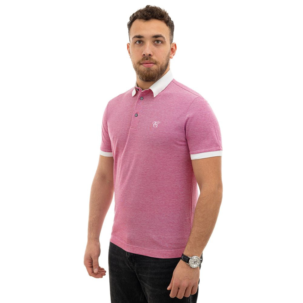 Canali Pink Cotton Polo Shirt