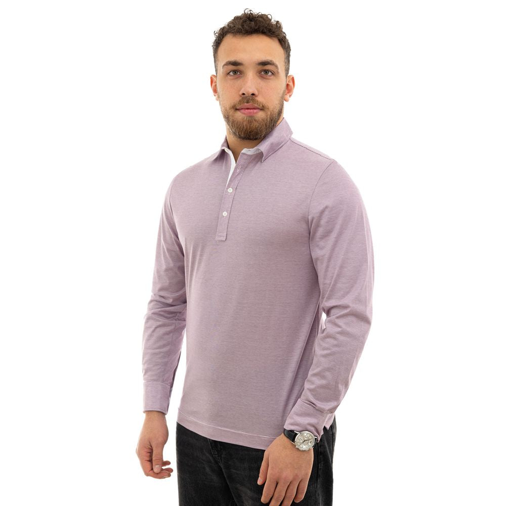 Canali Pink Cotton Polo Shirt