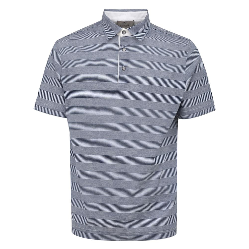 Canali Blue Cotton Polo Shirt