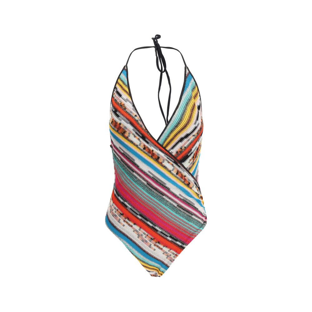 Missoni One piece lamé Swimsuit V-neckline