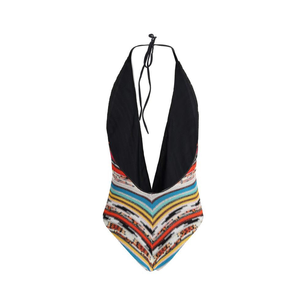 Missoni One piece lamé Swimsuit V-neckline