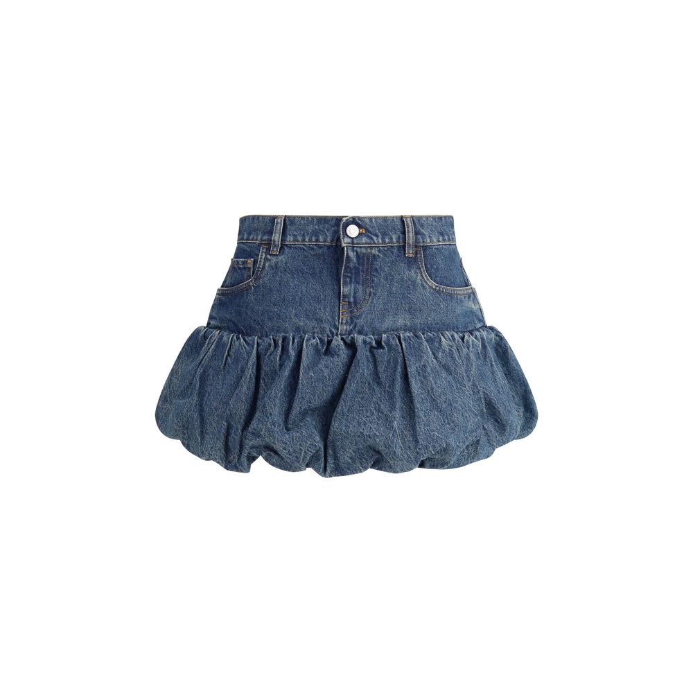 Coperni Denim Miniskirt with ruching bottom