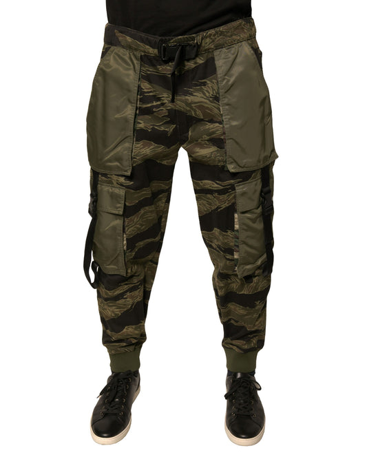 Dolce & Gabbana Green Cotton Jogger Cargo Pants