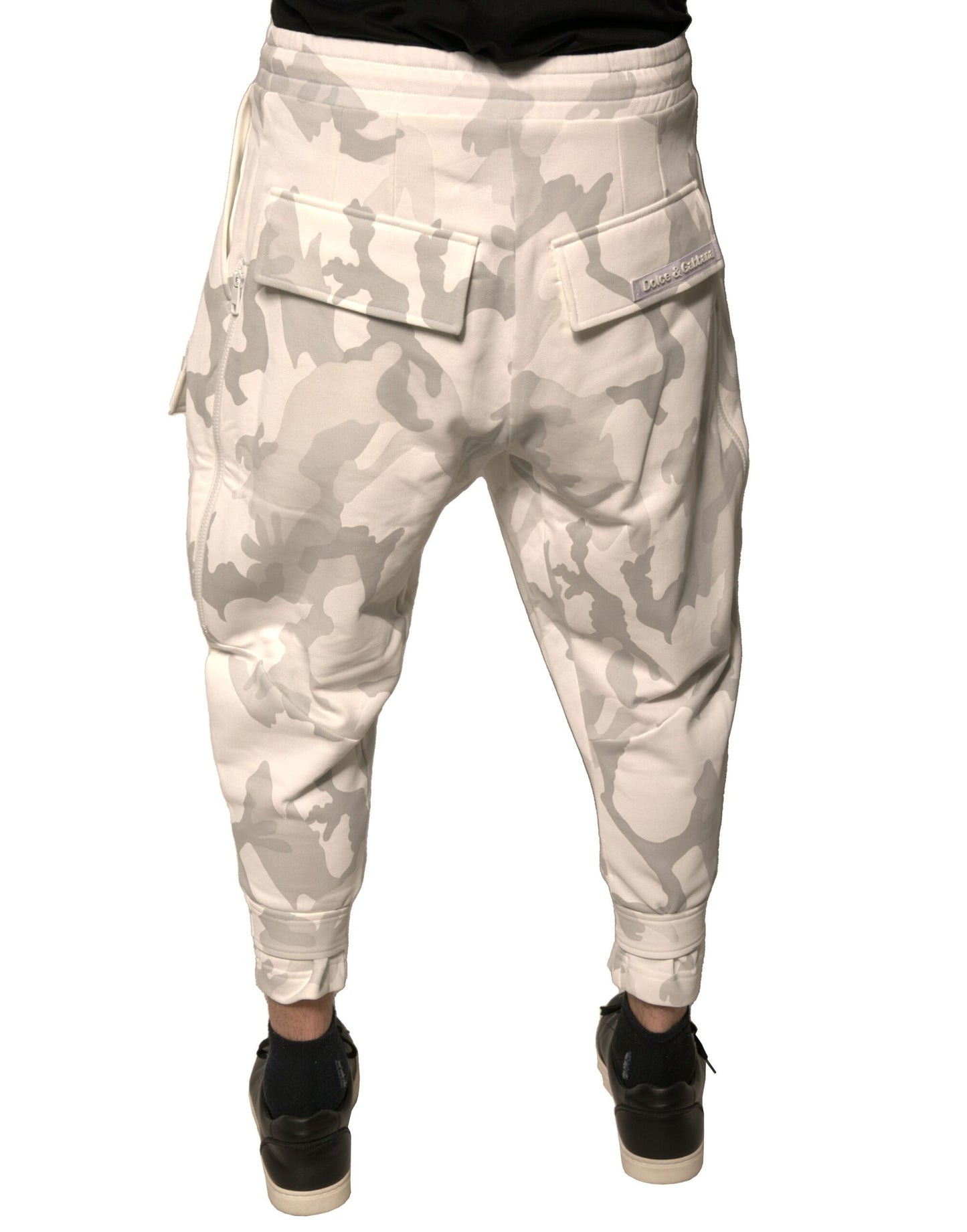 Dolce & Gabbana White Camouflage Cargo Jogger Pants