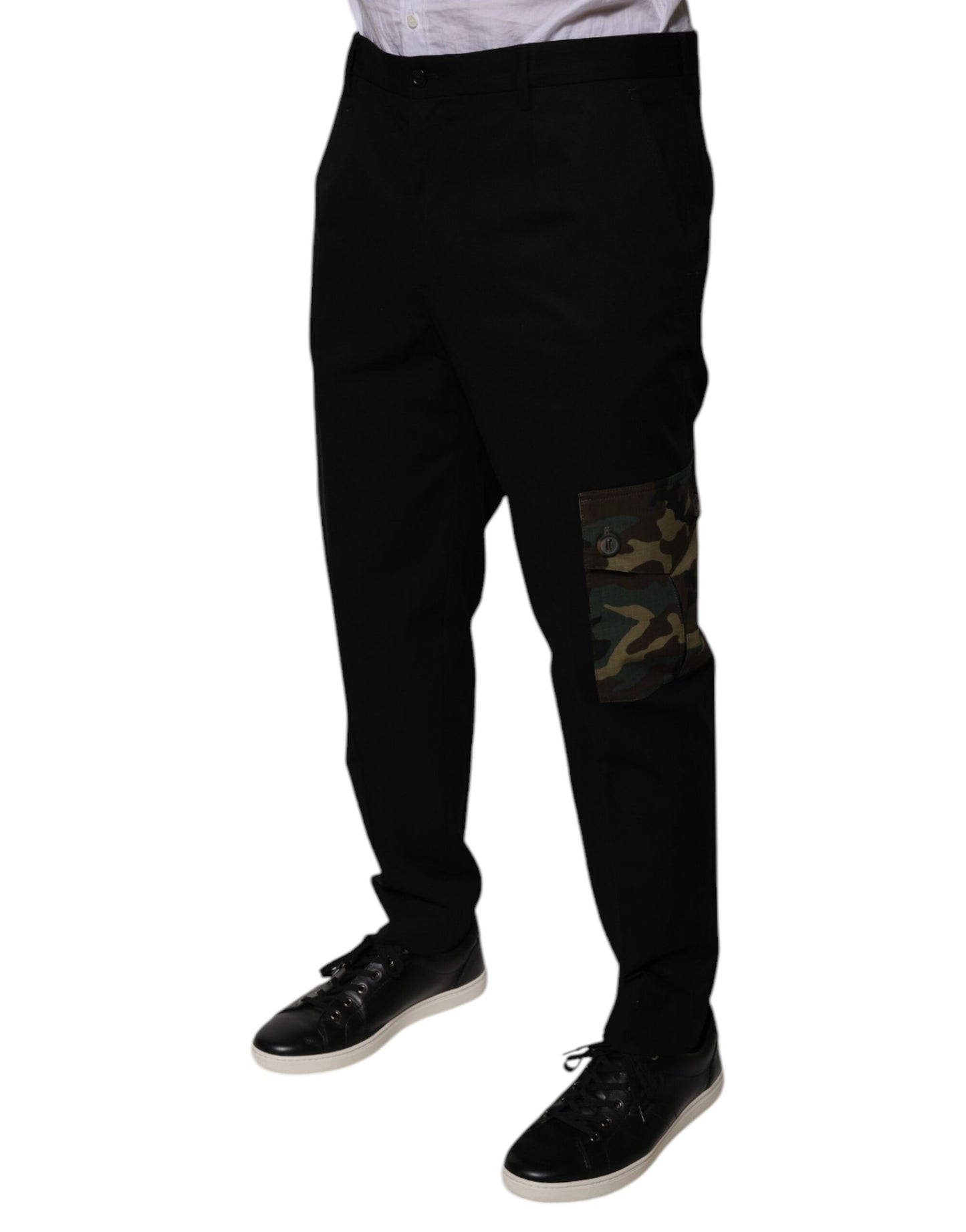 Dolce & Gabbana Black Cotton Men Cargo Casual Pants